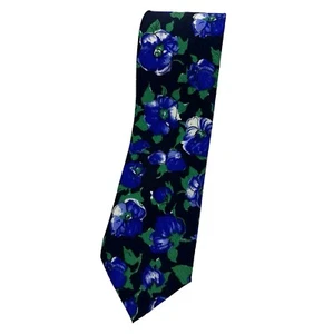 Carnaval de Venise Herren Seidenkrawatte ITALIEN LUXUS Marine Blumen W: 3,7" EUC - Bild 1 von 5