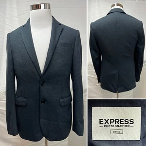 Men's EXPRESS Photographer Fitted Charcoal Gray 2-Button 36S Blazer Jacket - Picture 1 of 6
