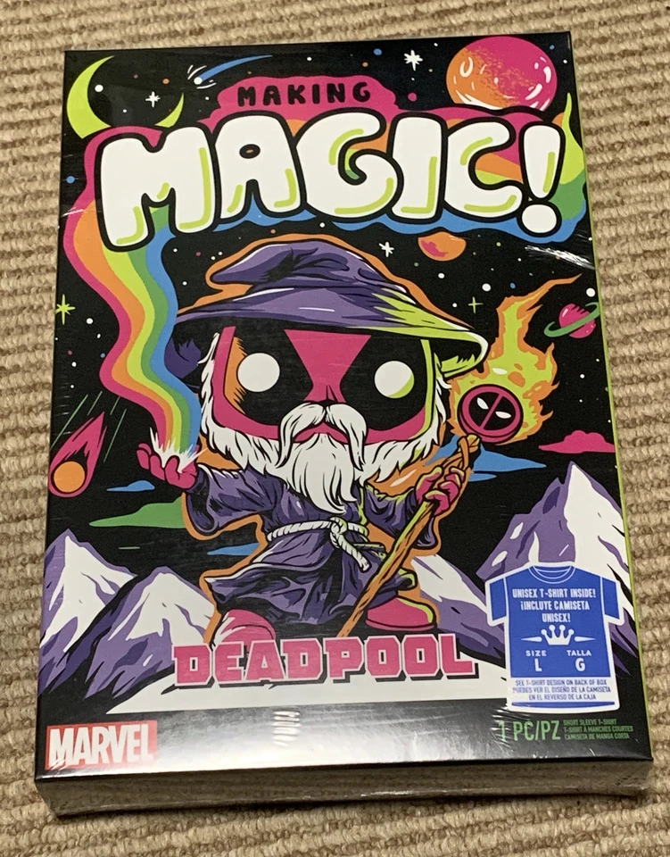 Funko Pop Tees Deadpool Making Magic Black Light Target Size Large