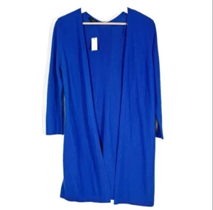 NWT Talbots Lightweight Cardigan Sweater Open Front Royal Blue Sz S Petite  - Picture 1 of 14
