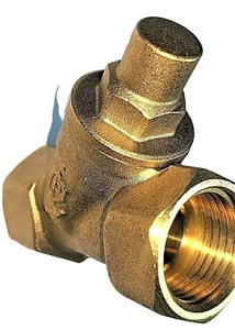 Rückschlagventil 1/2" Schrägsitz-Rückschlagventil Edelstahlfeder Klappe messing - Bild 1 von 3