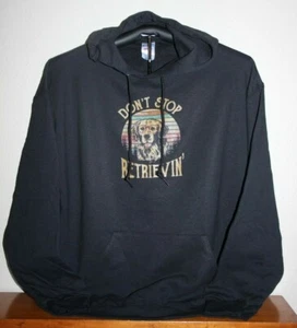 DON'T STOP RETRIEVIN'  Hoodie Sweatshirt, XL, Black - Picture 1 of 5