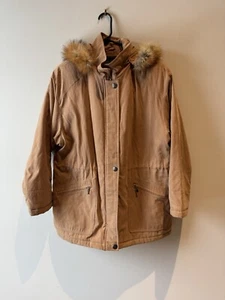 Pendleton Tan Parka Coat Removable Real Finnish Fur Hood Medium - Picture 1 of 19