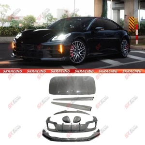 Dry Carbon Fiber Front Rear Bumper Lip Spoiler Wing For Porsche Panamera 976 24+ - Picture 1 of 30