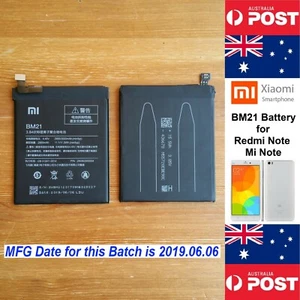 GENUINE Xiaomi Redmi Note, Mi Note Battery BM21 3000mAh Quality - Local Seller - Picture 1 of 12
