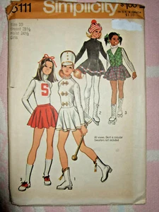 VINTAGE SIMPLICITY PATTERN #5111 GRÖSSE 10 MÄDCHEN/JUNIOR CHEERLEADER SKATEN FF - Bild 1 von 2