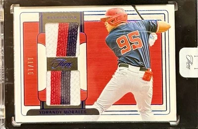 2024 Yohandy Morales Panini Three & Two Baseball #11/15 Dual Patch Nationals - Image 1 of 2
