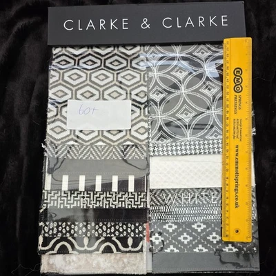 Gorgeous Clarke & Clarke  BLACK + WHITE 60+ Piece  Sample Book Crafts, patchwork - Image 1 of 4