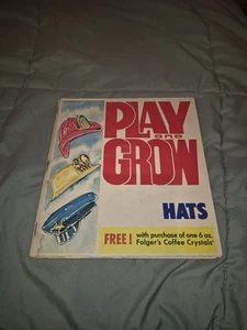 1978 Play & Grow Hats Book Folgers Coffee Vintage Interactive Book - Foto 1 di 7