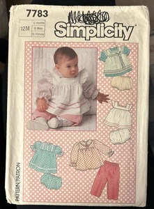 Simplicity Pattern 12mos. Infant. Four Outfits. Romper & Long Pants - Picture 1 of 2