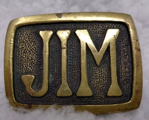 Vintage BTS 'Jim' Solid Brass Belt Buckle - Picture 1 of 4