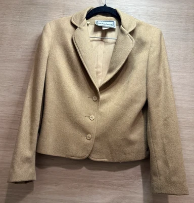 Bobbie Brooks Vintage Carmel Brown Wool Blazer Size 5/6 Union Made - Image 1 of 4