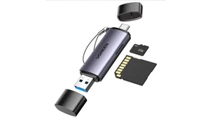 Czytnik Ugreen CM185 50706 do kart SD / micro SD na USB-A 3.0 / USB-C 3.0 - szar - Zdjęcie 1 z 1