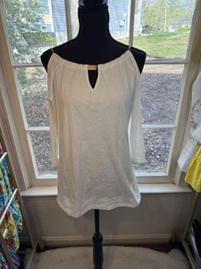 White Off-Shoulder Women's Top - Picture 1 of 14