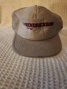 Vintage Trucker Hat Hendrickson Turner Gray Snapback Mesh Trucker Hat - Picture 1 of 4