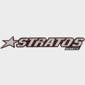 Stratos Boat Raised Emblem Decal 203902 | Black White Red Trailer Sticker - Picture 1 of 3