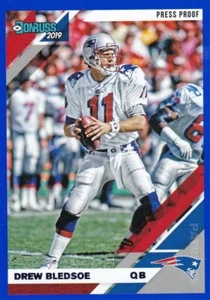 DREW BLEDSOE 2019 DONRUSS BLUE PRESS PROOF PARALLEL #169 PATRIOTS - Picture 1 of 1