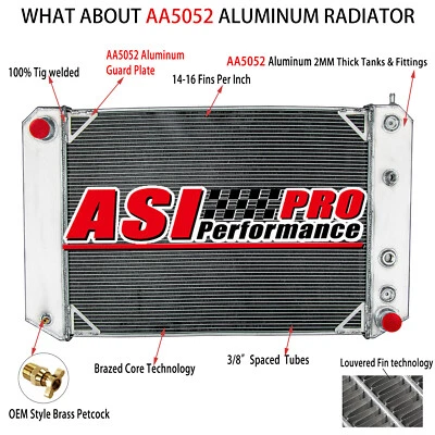 4-ROW 62MM CORE RADIATOR FIT 1991-2002 CHEVY GMC C6500 C7000 KODIAK TOPKICK 6.6L - Image 1 of 4