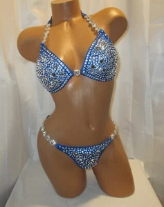 Traje de posar BIKINI de competición NPC 34D copa de cristal fondo mediano - Imagen 1 de 2