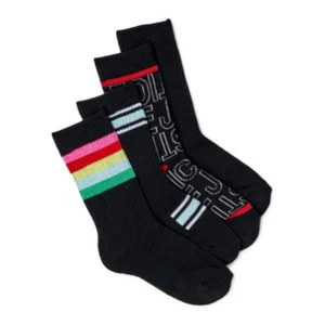 Justice Girls Rainbow Stripe Crew Socks, 4-Pack, Size Large 4-10 - New - Picture 1 of 1