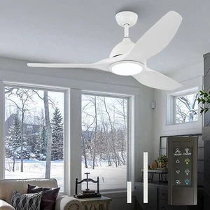 Ceiling Fans with Lights and Remote, 52 Inch Large Airflow Indoor Ceiling Fan... - Picture 1 of 9