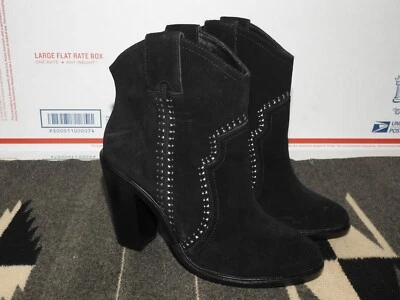 JOIE MONTE Women's Ankle Boots High Heel Studded Black Suede Upper Sz 36 1/2-6.5 - Image 1 of 4