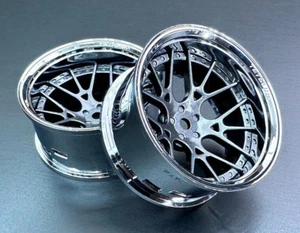 Tetsujin Wheel COMBO LYCORIS GUN METAL + CHROME LIP 3/6/9 Offset (4PCS) TT-8390 - Picture 1 of 1