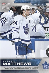 2021-22 TOPPS NOW NHL STICKER TORONTO MAPLE LEAFS AUSTON MATTHEWS #163 20 GOALS - Picture 1 of 1