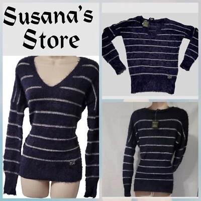 NWT BEBE SIZE M FEATHER YERN WITH METALLIC SWEATER DELUXE AND FASHIONABLE!! - Image 1 of 4