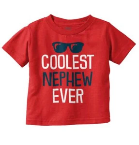 Coolest Nephew Ever Aunt Uncle Shower Gift Boys Toddler Kids Youth T Shirt - Picture 1 of 10