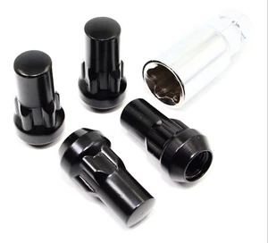 4 Veritek Black Acorn Wheel Locks 1.75" 14x1.5 GMC Yukon Sierra SUV Truck - Picture 1 of 1