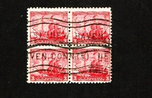 1932 U.S Commem 3c Arc and Dove Blk of 4 Sc#736 New Haven CT CANCEL Wow! - Picture 1 of 1