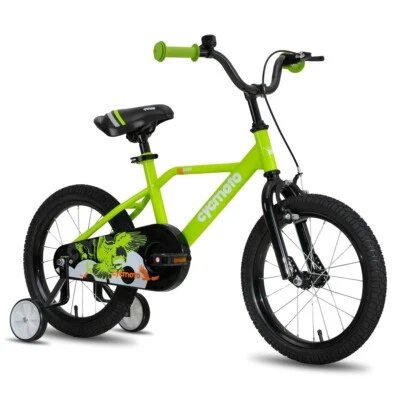 Nueva Bicicleta Verde 16 Pulgadas Niños con Ruedas de Entrenamiento para Niñas Niños Niños Bicicleta Foto 1 de 4
