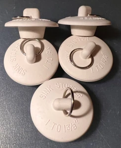 5 Pack Universal Sink Drain Stopper, Fits Size 1" to 1-3/8" Rubber White - Picture 1 of 4