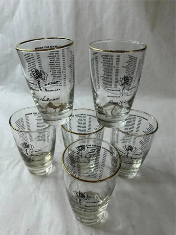 6)  INDIANAPOLIS MOTOR SPEEDWAY   GLASSES / TUMBLERS **RARE** Cover