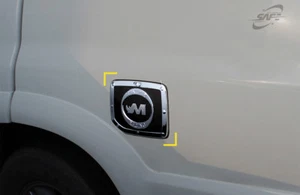 SAFE Chrome fuel gas cap Cover Molding for 2002-2006 Ssangyong Musso sports - Bild 1 von 5