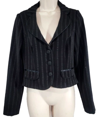 XOXO женщин Junior размер M Blazer черный длинным рукавом куртка карьера укороченный - Изображение 1 из 4