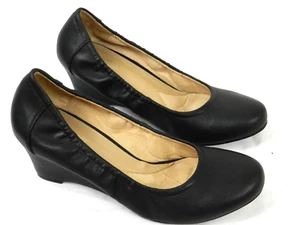 Naturalizer N5 Damenschuhe 8,5 W bequeme Slipper Halbschuh schwarz Keilabsatz - Bild 1 von 7