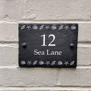 Rustic slate house number / name sign plaque bespoke classic FREE UK P&P 20x15cm - Picture 1 of 5