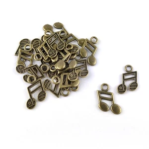 Metal Alloy Music Note Charms Steampunk Antique Bronze 19mm Pack Of 20 - Picture 1 of 1