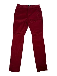H&M Men’s Slim Fit Chino Pants Burgundy 32R Modern Straight Casual Cotton Blend - Picture 1 of 6