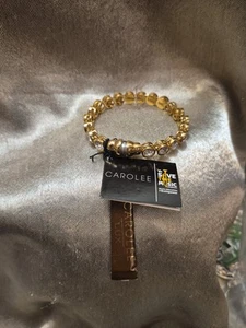 Carolee Chunky Bezel Set Rhinestone Gold Tone Magnetic Clasp Bracelet - Picture 1 of 11
