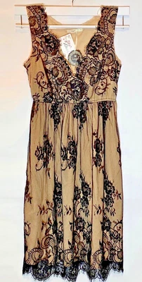 Vestido Vaina Boutique Negro Encaje Sobre Desnudo Sin Mangas - Para Mujer Talla Pequeña Nuevo con Etiquetas Foto 1 de 4