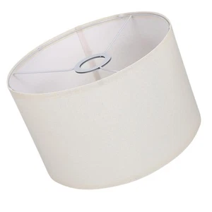 White Lamp Shade, Drum Lamp Shades for Table Lamps, Natural Round Linen Lamps... - Picture 1 of 9