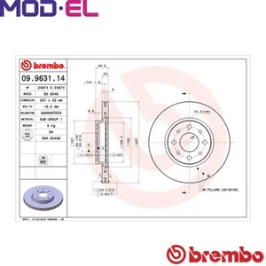 2x BRAKE DISC 09.9631.14 FOR FIAT TEMPRA/S.W. DOBLO/MPV BRAVA TIPO MAREA 2.0L - Picture 1 of 7