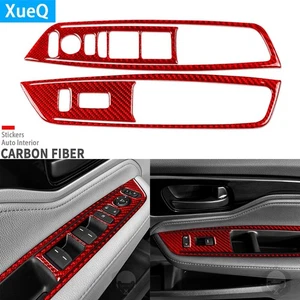 Red Carbon Fiber Front Window Lift Switch Panel Cover For Honda Odyssey 2018-25 - Picture 1 of 17