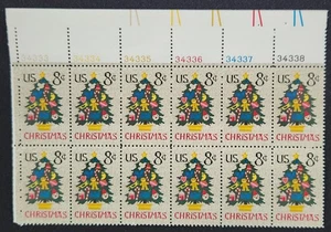 US Scott 1508 - Christmas Tree - MNH - 1973 Issue - Plate Block of 12 - Picture 1 of 1