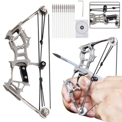 Kit de mini arco compuesto de 6" arco de juguete de tiro con arco con 12 flechas regalos para niños Foto 1 de 4