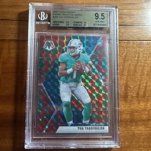 2020 Panini Mosaic Tua Tagovailoa #203 Reactive Green Beckett 9.5 Rookie RC - Picture 1 of 2