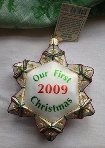 Merck Family's Old World Christmas Glass Ornament "2009 Holiday Snowflake" 36113 - Picture 1 of 2